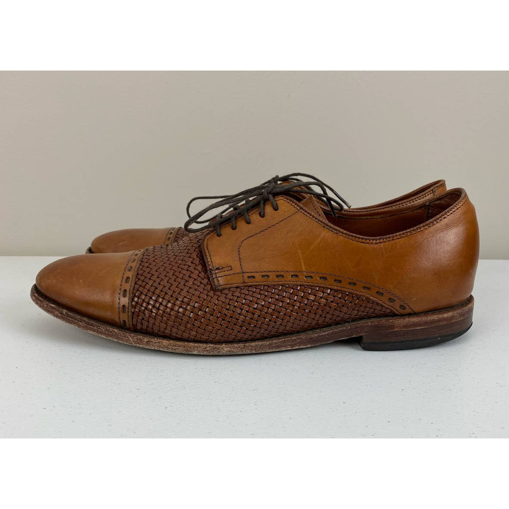 Men Allen Edmonds USA New Orleans leather woven cap toe dress shoes, 10 B - Picture 2 of 9